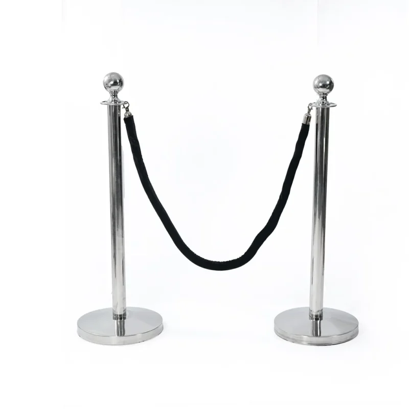 Silver poles & ropes